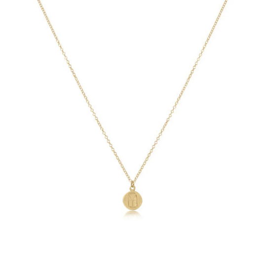 16" necklace gold - protection small gold disc