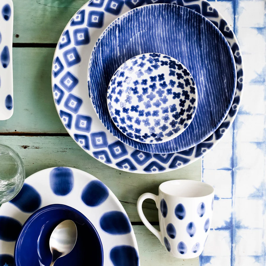 Vietri Santorini Diamond Medium Serving Bowl