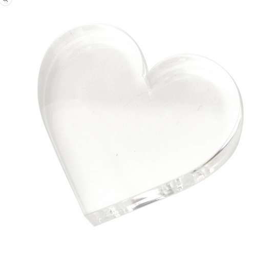 Acrylic Napkin Weight, Clear Heart
