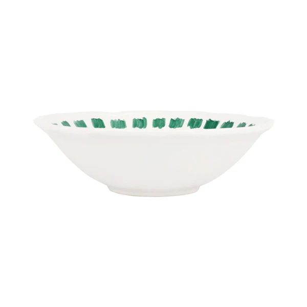 Lisbon Green Stitch 11 Inch Serving Bowl