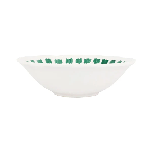 Lisbon Green Stitch 11 Inch Serving Bowl