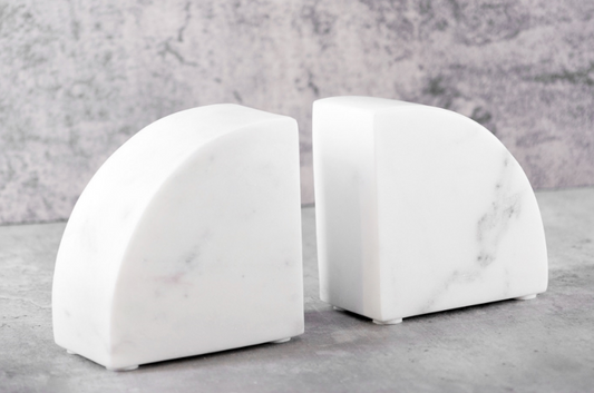 Marble White Bookends Set 4 In. x @ In.