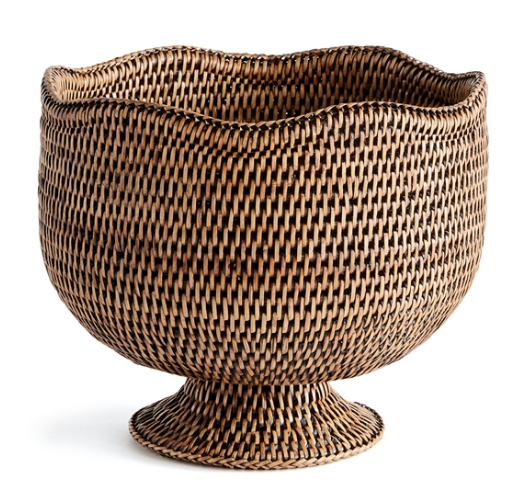 Burma Rattan Footed Cachepot, 10.75"x 9.25"