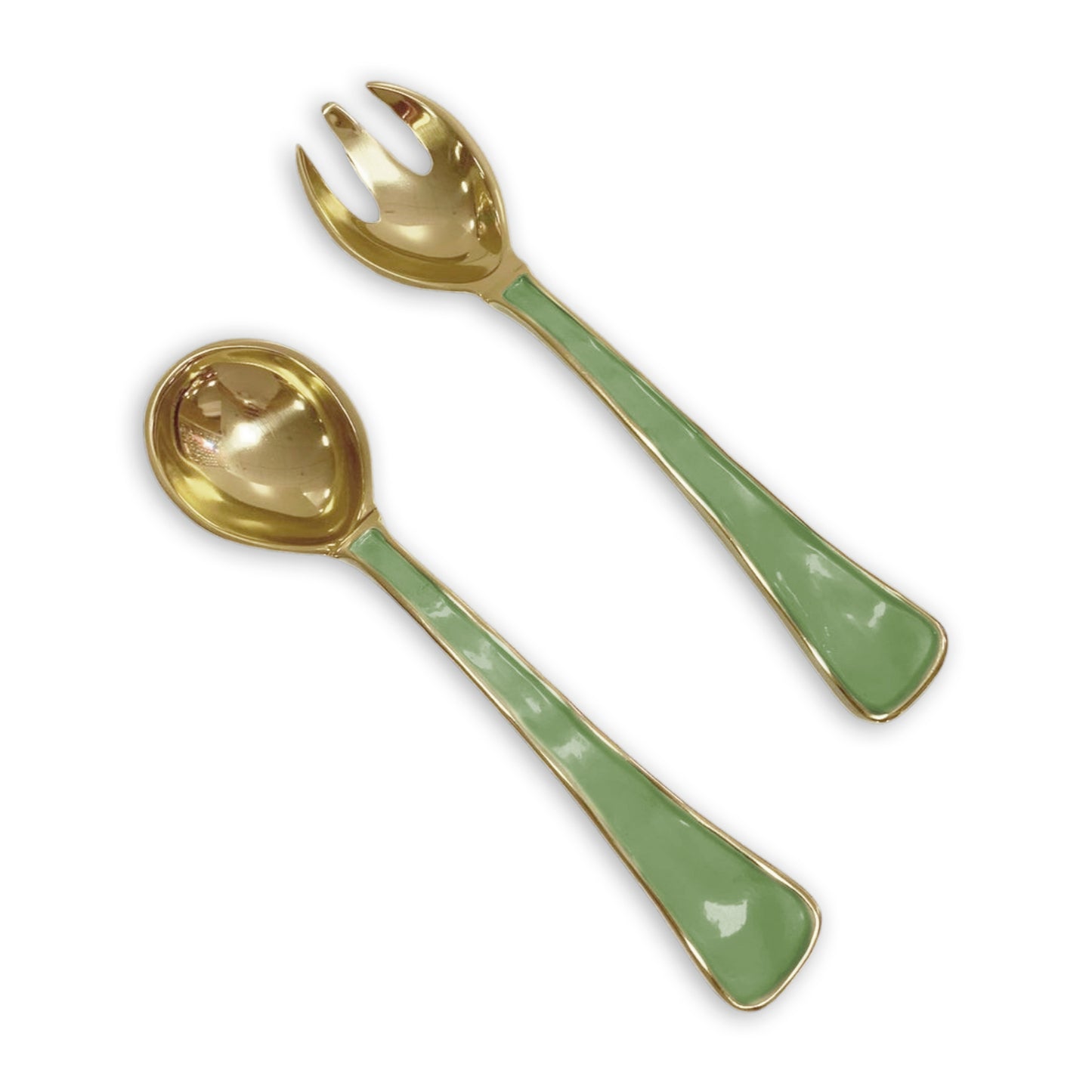 Encanto Soho Salad Servers, Leaf Green