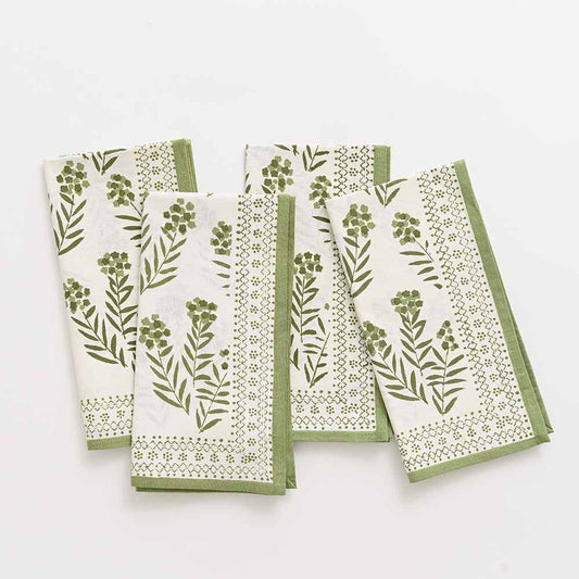 Pholx Green & White Napkin Set of 4
100% Cotton