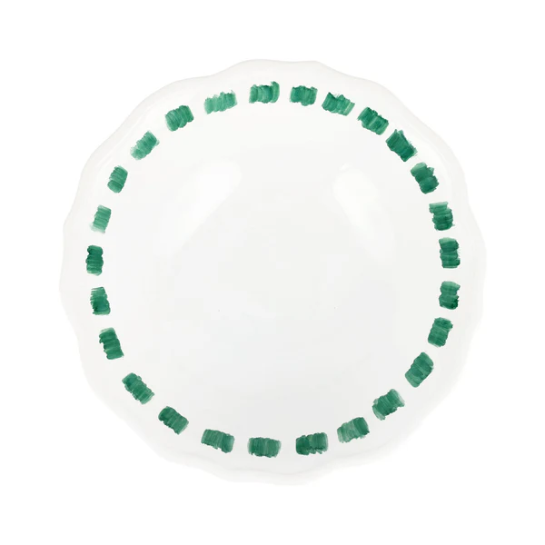 Lisbon Green Stitch 11 Inch Serving Bowl