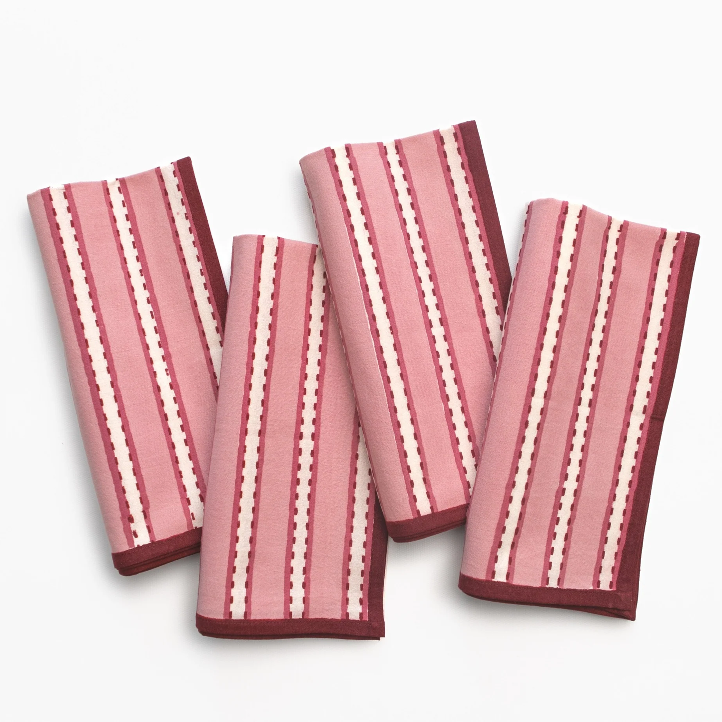 Rose Dotted Stripe Napkins Set of 4