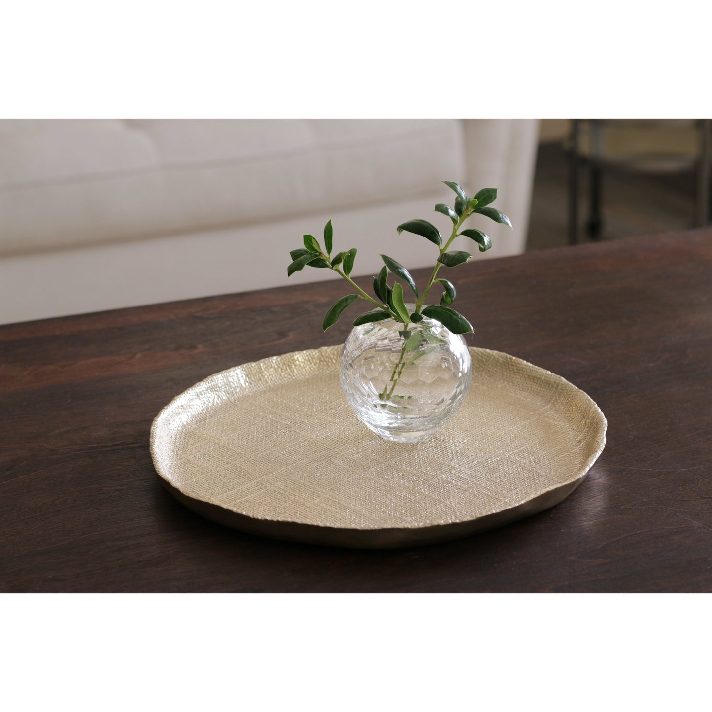 Faceted Clear Glass Round Bud Vase 3.5 x 3.5" H