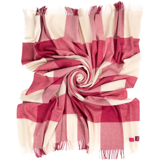 Southampton Herringbone Merino Wool Color Block Throw - Kaleidoscope 55x72