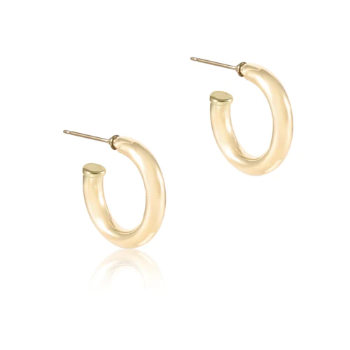 Round gold post hoop - 4mm