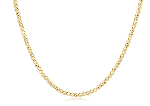 Choker Classic 17" Necklace Gold 4mm bead