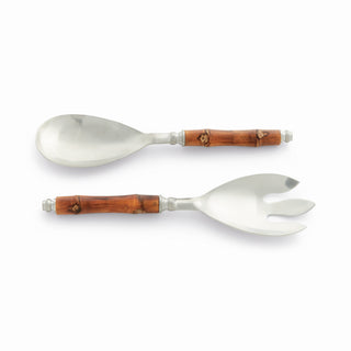 Keystone Salad Servers Set Barclay Butera Stainless Steel/Natural Bamboo