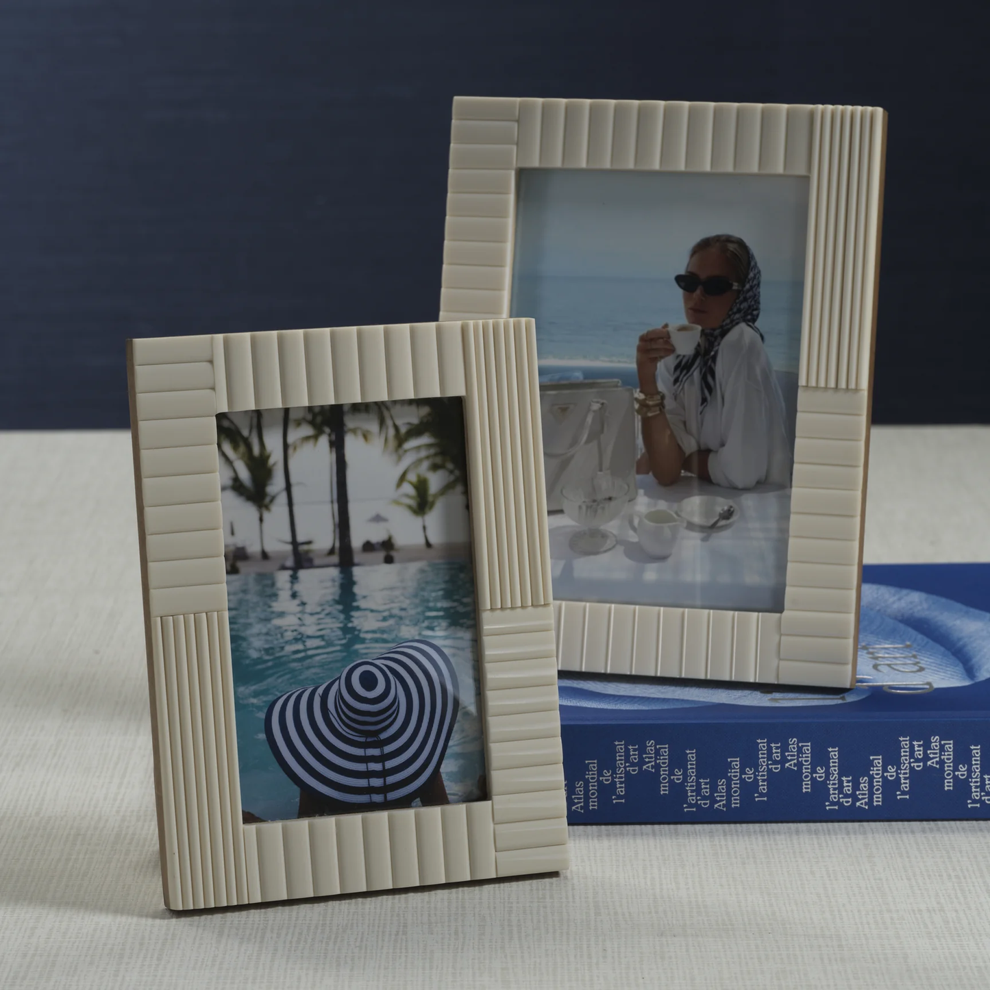 Sóller Ribbed Resin Ivory Photo Frame - 4x6