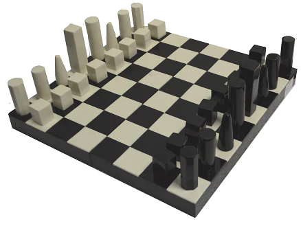 Modern Chess Set in Black and White