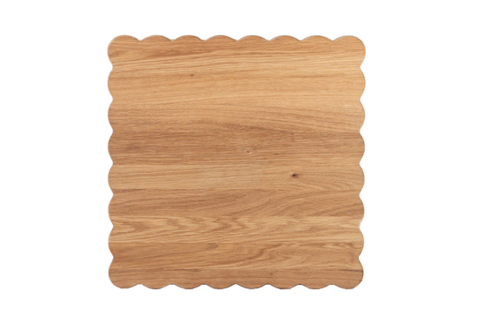16" Square Scalloped Cutting Board
Food Safe