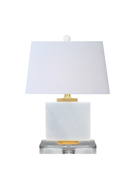 White Jade Lamp, Crystal Base Gold Leaf