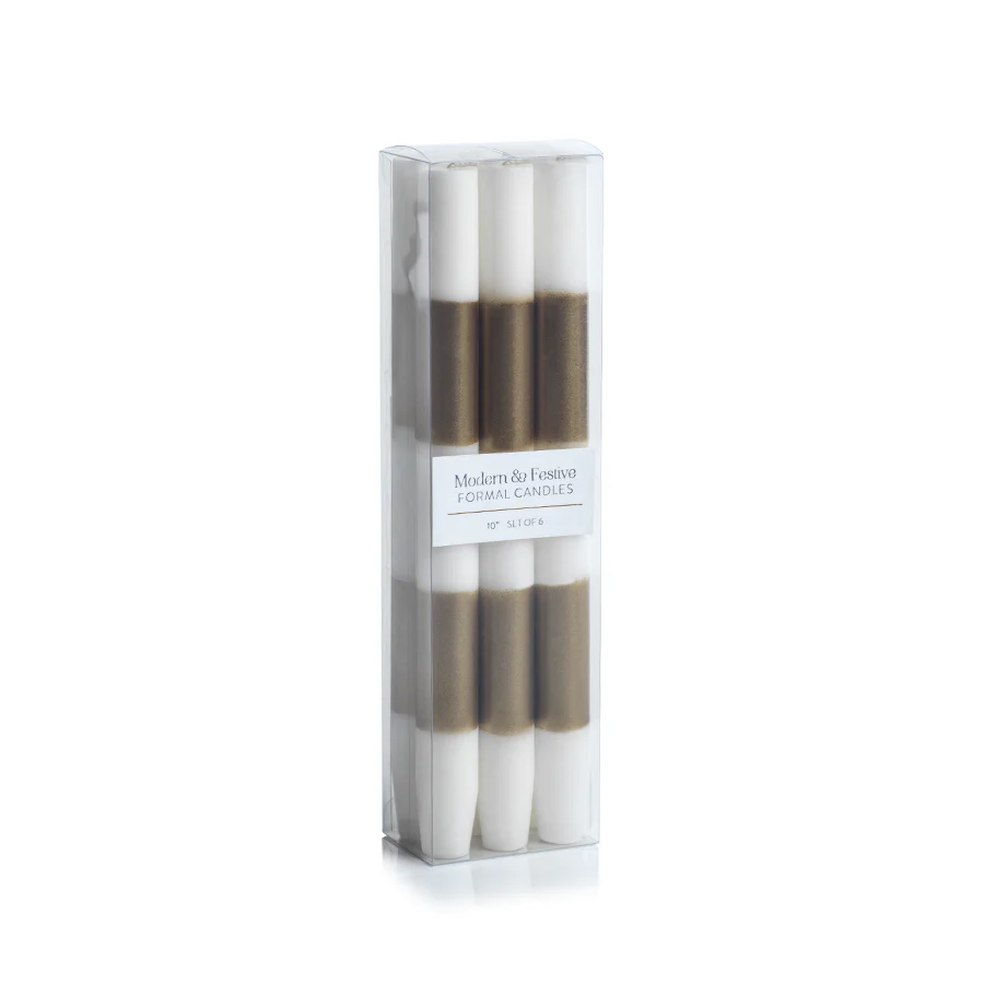 Gold Modern and Festive Formal Candles - Set of 6