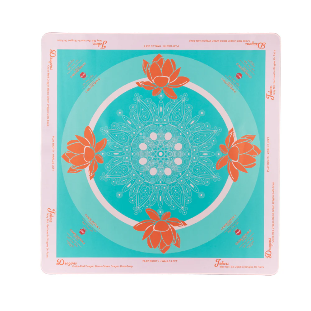 Lotus Mahjong Mat, Teal