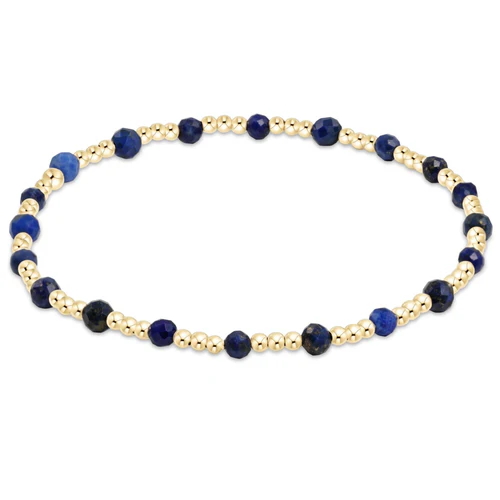enewton Gemstone Gold Sincerity Pattern 3mm Bead Bracelet Lapis