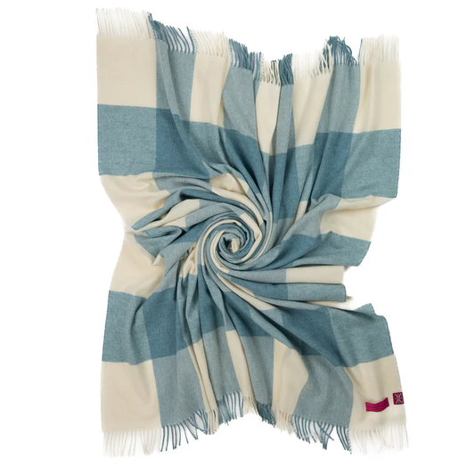 Southampton Herringbone Merino Wool Color Block Throw - Kaleidoscope 55x72