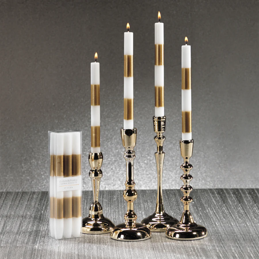 Gold Modern and Festive Formal Candles - Set of 6
