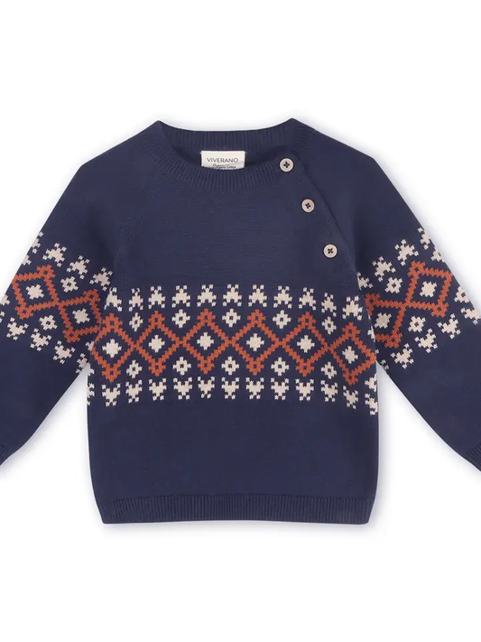Fair Isle Raglan Sleeve Baby Pullover, 6-12m