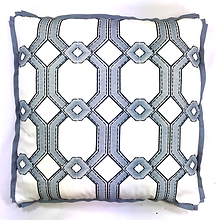 22" Avignon Delft Embroidered Pillow