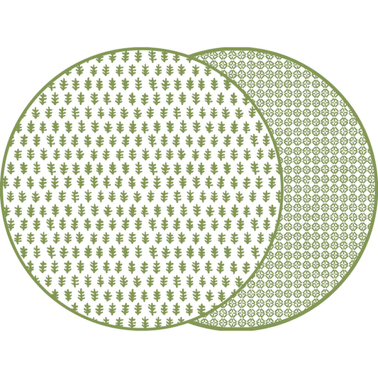 Placemat Agra Saxon Green Round 2 Sided