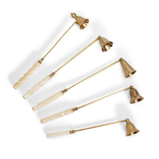 Lights Out Antiqued Gold Candle Snuffer Assorted 5 Designs - Brass/Bone/Resin