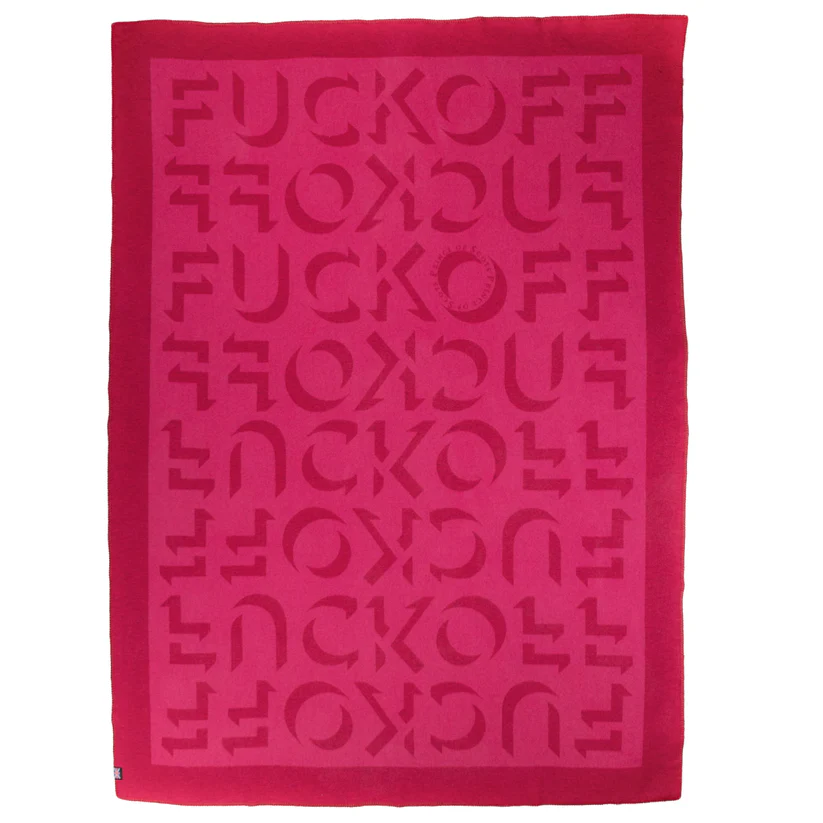 Expletive Pink Wool Fleece Throw - 55x80