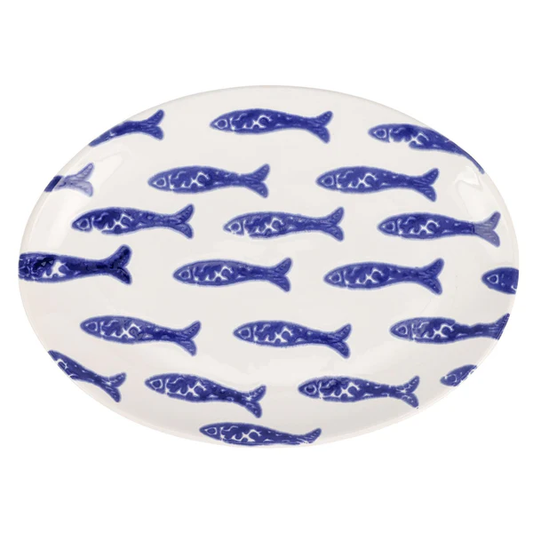 Santorini Fish Small Oval Platter 13.75 In.
