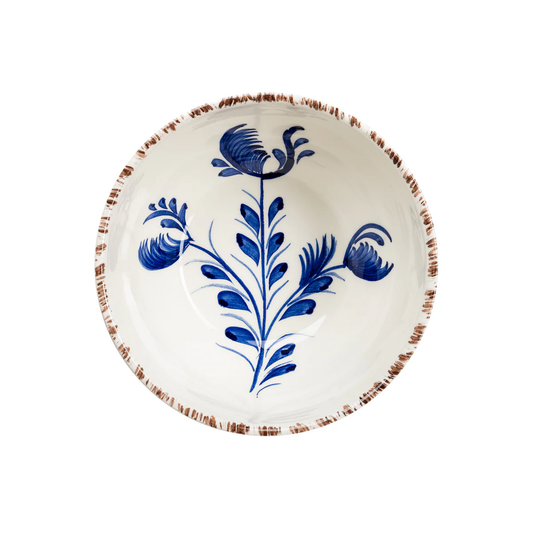 Casa Nuno Bowl with Flowers & Waves