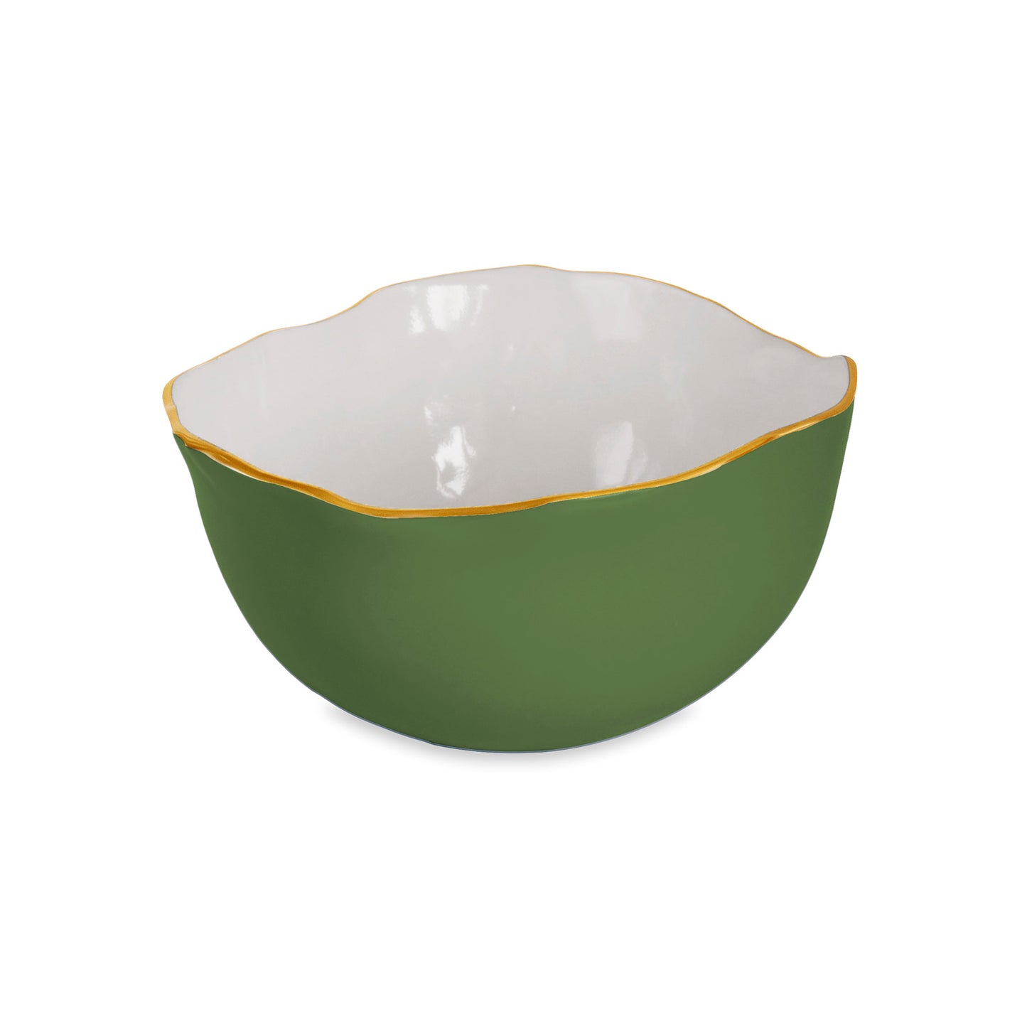 ENCANTO Osaka Large Bowl, Leaf Green & White