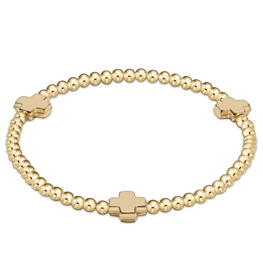 enewton Signature Cross Gold Pattern 3mm Bracelet