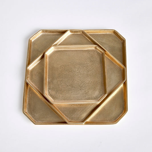 Dezi Gold Square Serving Tray Med 12"