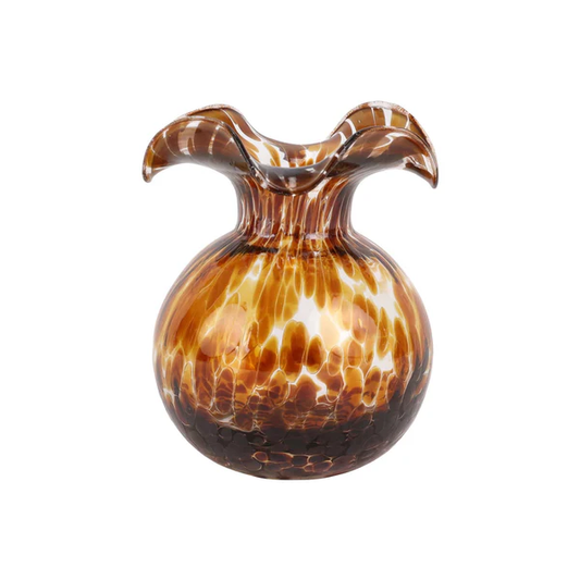 Vietri Hibiscus Brown Tortoiseshell Bud Vase