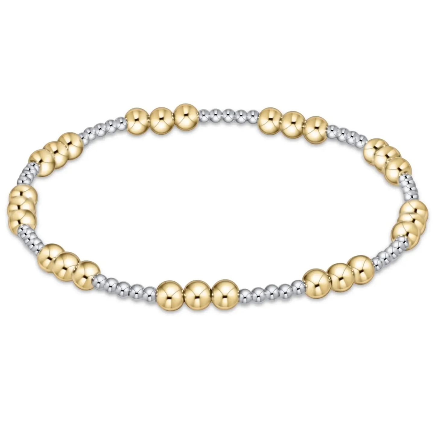 enewton Classic Joy Pattern 4mm Bead Bracelet - Mixed Metal