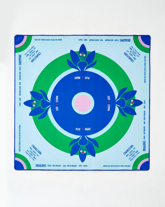 Preppy Soiree Mahjong Mat, Blue