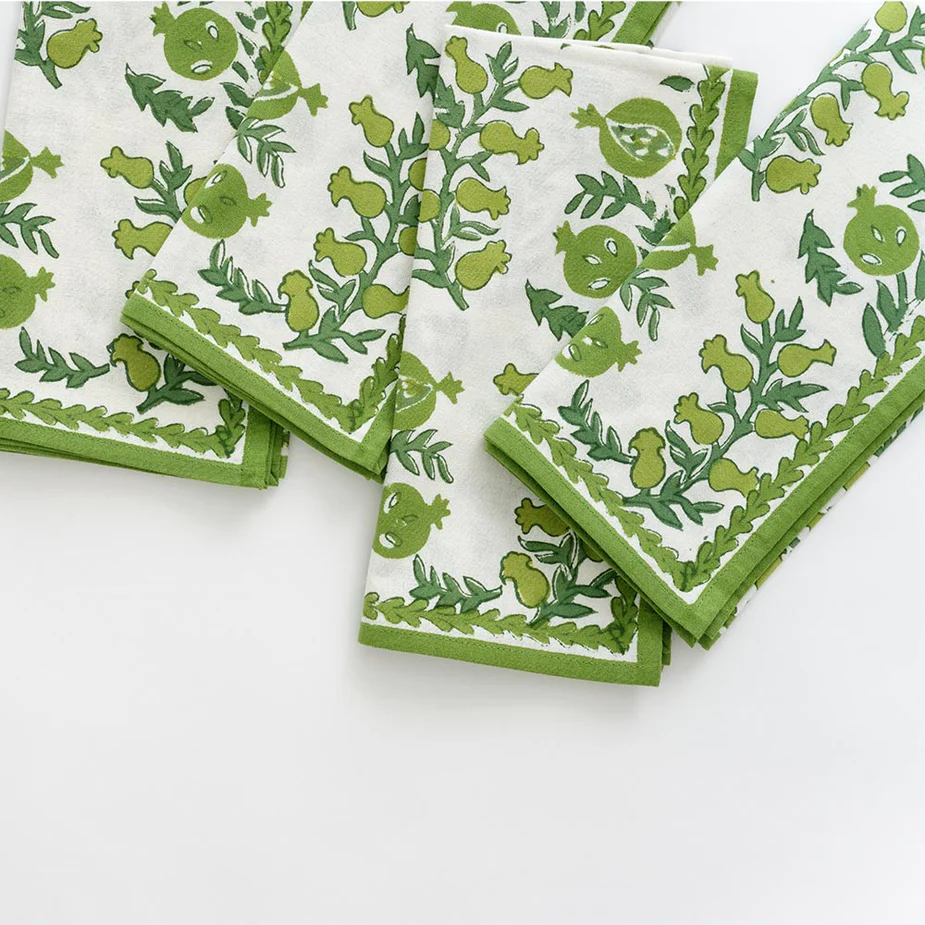 Pom Bells Green Napkin Set of 4
100% Cotton