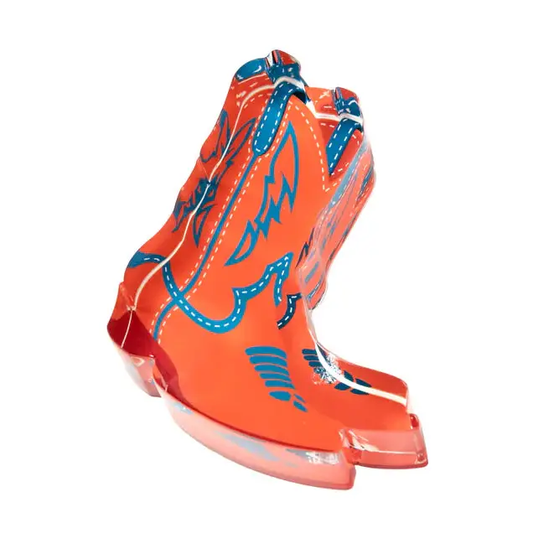 Acrylic Napkin Weight, Orange Cowboy Boots