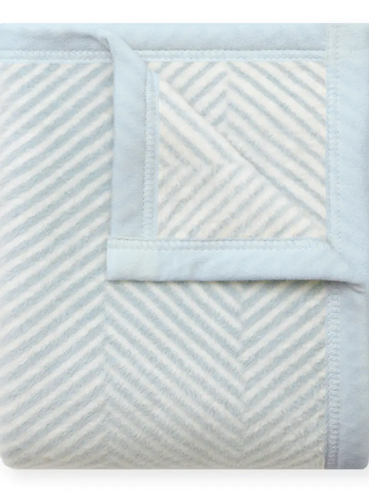 Harborview Herringbone Mini Blanket, Sky