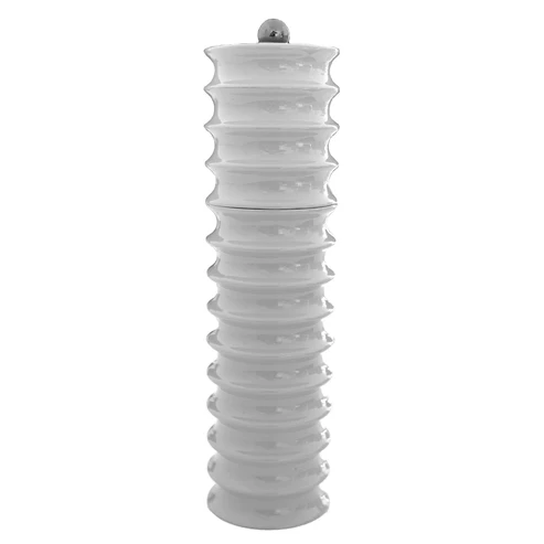 White Lacquered Twister Salt Mill and Pepper Mill
