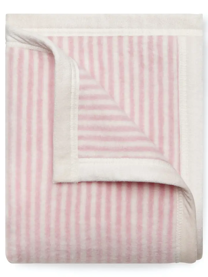 Sweet Pea Stripe Mini Blanket, Blush