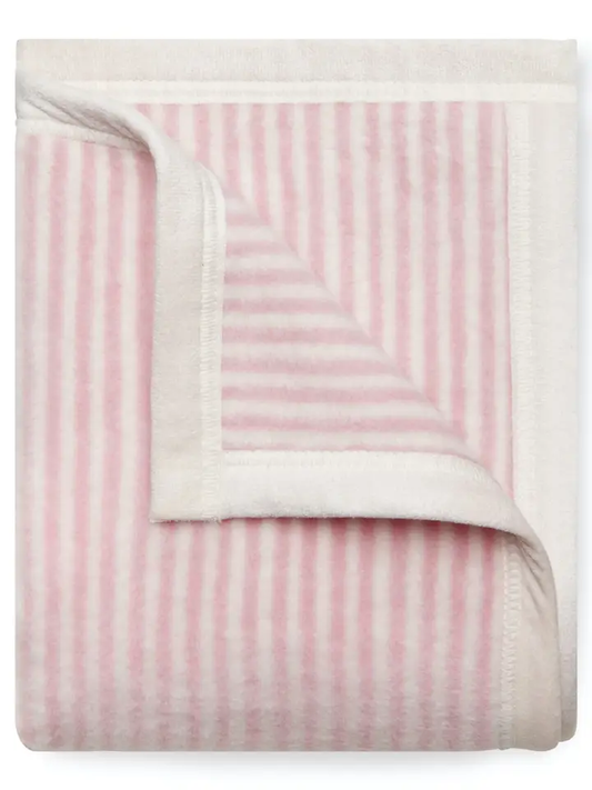 Sweet Pea Stripe Mini Blanket, Blush