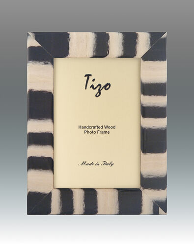 Brown & White Wide Stripe Frame, 5x7