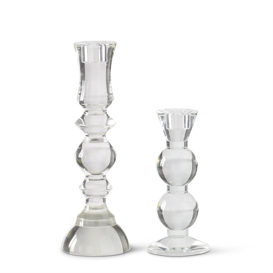 8" Crystal Taper Candleholder