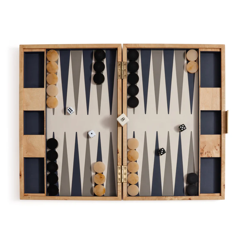 Burl Wood Backgammon Set