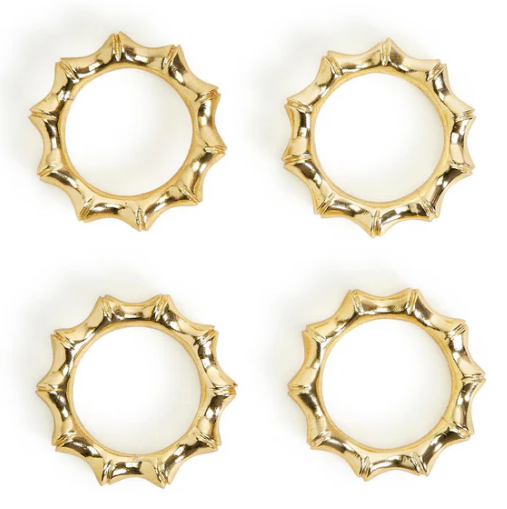 Golden Bamboo Napkin Rings (Set of 4)