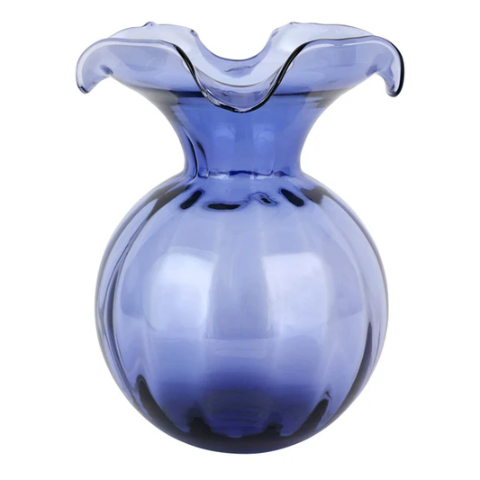 Vietri Hibicus Indigo Glass Medium Fluted Vase
