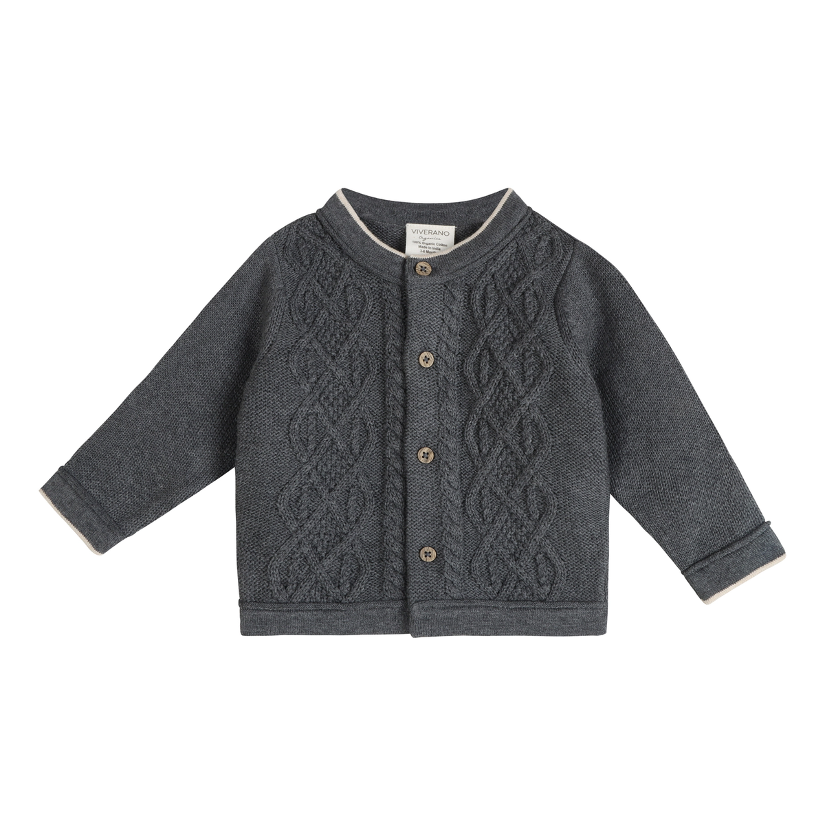 Charles Classic Cable Knit Baby Cardigan, 6-12 M